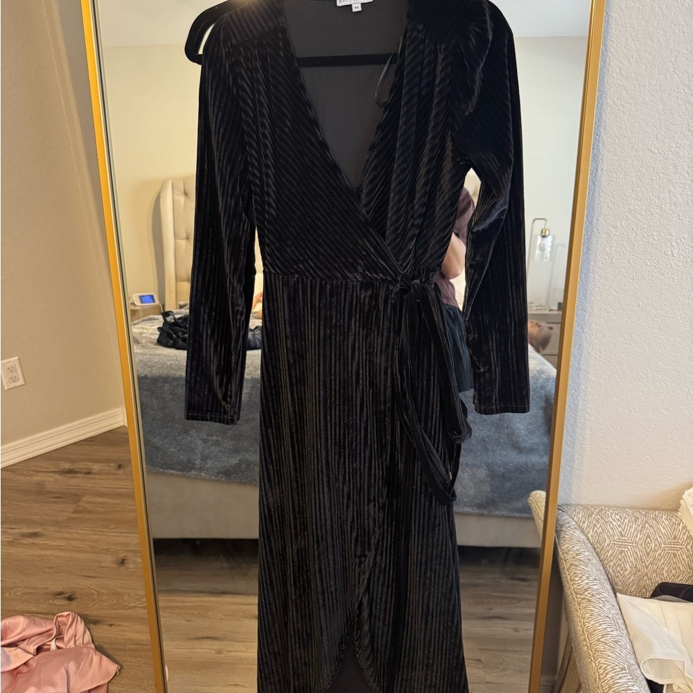 Baltic Born Black Velvet High Low Dress